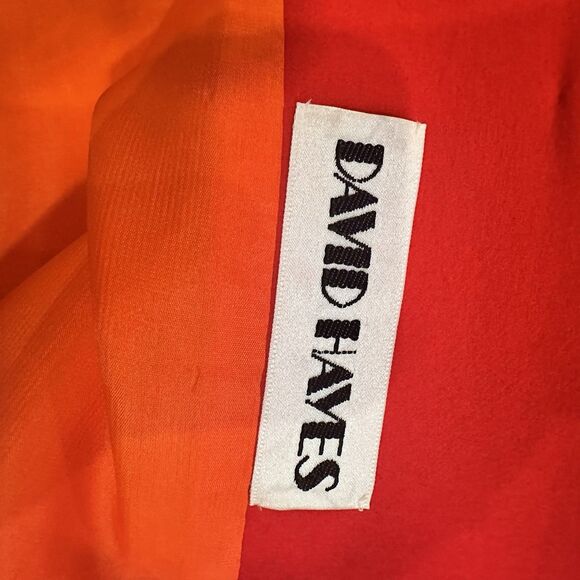 Vintage David Hayes Red Wool Dress Overcoat Buttons Lined Size 10 Made In USA - Picture 8 of 11